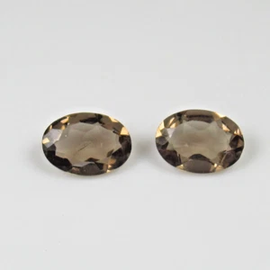 1.15 Ct ~1$ No Reserve Auction Natural Smoky Quartz Beautiful Oval Pair,Brazil - Picture 1 of 2