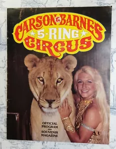 Libro y periódico circular vintage del programa de recuerdo de circo de 5 anillos de Carson & Barnes - Imagen 1 de 6