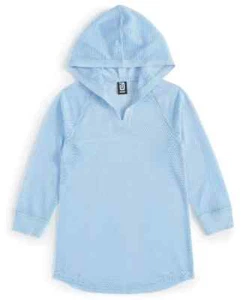 ID Ideology Mesh Long-Sleeve Hooded Cover-up Girls ' 4T Skysail Blue Pullover - Picture 1 of 16