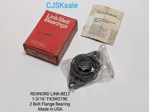 REXNORD Link-Belt 1-3/16" FX3W219E 2 Bolt Flange Bearing Made In USA (NEW). - Picture 1 of 14