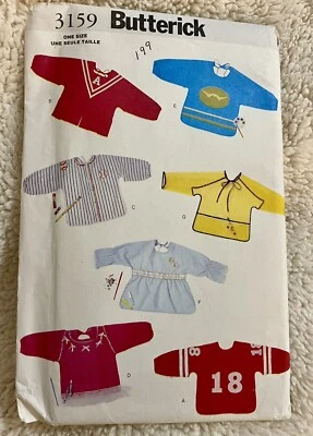 🌷Vtg Butterick Sewing Pattern 3159 Childs Toddler One Size Play Aprons Uncut - Image 1 of 3