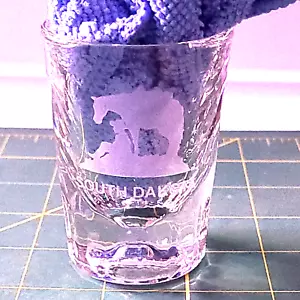 South Dakota Large Shot Glass Cowboy & Horse Shooter 2 oz Jigger Tequila Whiskey - Picture 1 of 12