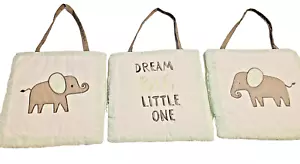 Sweet Jojo Designs Nursery Wall Decor - Mint Chevron Elephant - Set of 3 Panels - Picture 1 of 7