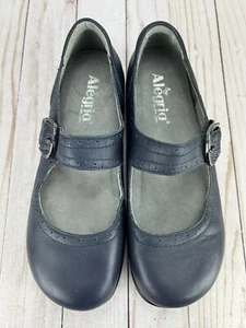 Alegria Kourtney Garland Shoes Mary Jane Slip On Blue Leather Womens Size 7 - Picture 1 of 10