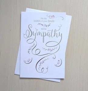Loss of Dad Sympathy Card Condolence Bereavement Sorry Loss - 7.5"x5.25" - Picture 1 of 3