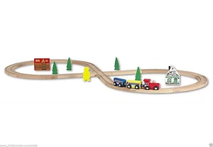 Ab 3 Jahre Kinder Holzeisenbahn Set 105 x 45 cm Holz Eisenbahn Bahn Schienen - Bild 1 von 1