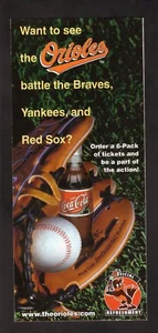 Baltimore Orioles 6-Pack 2000 Ticket Brochure Coke - Picture 1 of 2