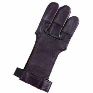 Archery gloves 3 Finger Gloves Shooting Glove/Archery Leather Brown Gloves - Picture 1 of 2