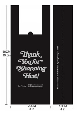 Camiseta no tejida reutilizable a granel bolsa de supermercado bolso de mano gracias 50-200 piezas 45GSM Foto 1 de 4