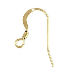 6 Paar 14K Gold gefüllte flache Ohrhaken mit spiralgehämmerten Ohrhaken 1/20 14K - Bild 1 von 1