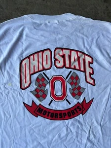 Vintage Ohio State Motorsports Rare 90s T Shirt L NCAA RACING HOT ROD F1 - Picture 1 of 8