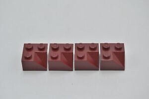 LEGO 4 x Dachstein Ziegel dunkelrot Dark Red Slope 45 2x2 Double Concave 3046a