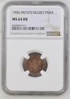 MONTENEGRO coin 1 Para 1906 NGC grade MS 64 RB Choice Uncirculated