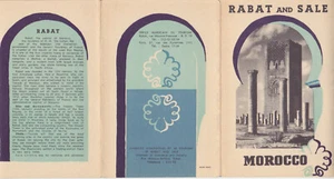 1950s Rabat and Sale Morocco tourist brochure photos & map vintage 6.25” x 4.25” - Picture 1 of 2