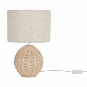 2 x Mae Table Lamp Resin Base Fabric Shade Desk Bedside Lamp Modern Light Decor - Picture 1 of 7