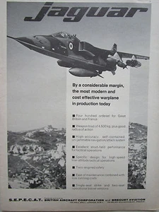 9/1971 PUB SEPECAT BRITISH AIRCRAFT BREGUET AVIATION JAGUAR ORIGINAL ANZEIGE - Bild 1 von 1