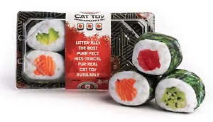 Fabcat Sushi Tablett mit 6 Sushi Rollen interaktives Katzenspielzeug - Bild 1 von 3