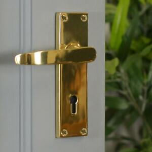 "Victoria" Brass Lever Handle With Key Hole
