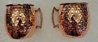 2  GODINGER SILVER ART CO. Moscow Mule Mugs Hammered Copper Brass ~ Brand New.