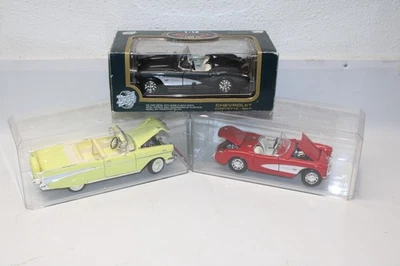 Vintage 1957 Chevy Instant Collection-2 Corvettes (Black & Red) & 1 Bel Air  1B4 - Image 1 of 4