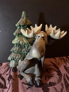 Großer Himmelsschnitzer Elch Buchstütze Weihnachtsbaum Hütte Deko - Bild 1 von 7