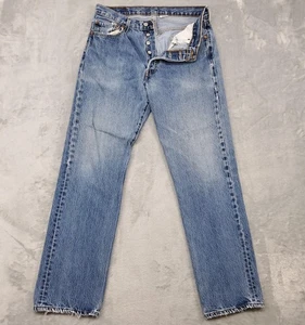 Pantalones de mezclilla Levis 501 para hombre 34x34 azul lavado a la piedra botón mosca pierna recta desgastados - Imagen 1 de 19