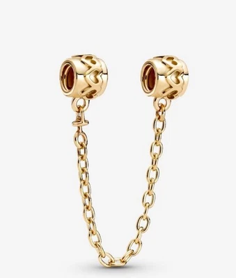 PANDORA подлинный сердца безопасности цепочка подвеска 14k золото подвеска 759519C00-05 новый в коробке - Изображение 1 из 4