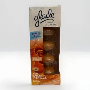 SC Johnson Glade 4 Scented Oil Candle Refills Spiced Rose&Vanilla 2.0 Oz 2010 - Picture 1 of 4