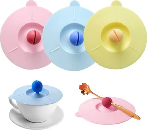 Silicone cup covers (Set of 6),Cup covers for drinks reusable,Wine glass covers - Picture 1 of 7