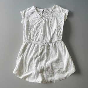 Rip Curl White Beach Cover-Up Dress Sz Small Resort Surf Cruise Vacation Cotton - Picture 1 of 11