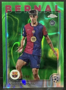 2024-25 Topps Chrome UCC Barcelona RC Marc Bernal Green Lava Refractor /99 - Picture 1 of 4