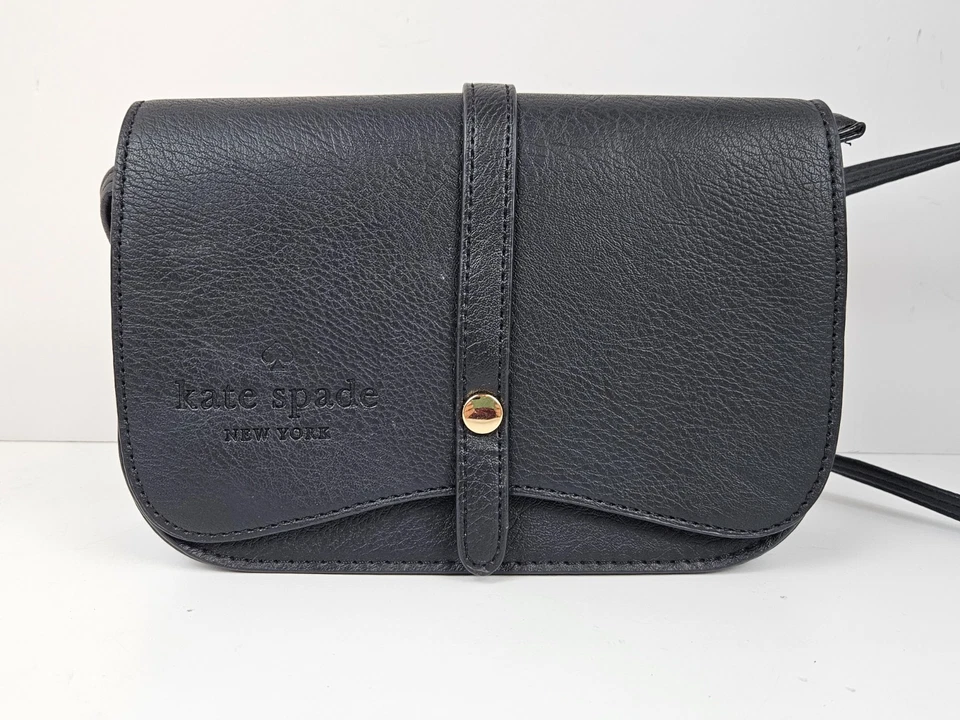 Bolso bandolera Kate Spade negro ~8x6 bolso de hombro con cerradura de llave Foto 1 de 4