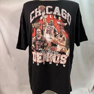 Dennis Rodman Worm Vintage Shirt Black Chicago Bulls 96 NBA Finals Men's 2XL - Picture 1 of 9
