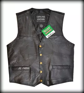 Gilet en Cuir sans manches - homme ou femme - Grande taille - Bikers country - Imagen 1 de 10