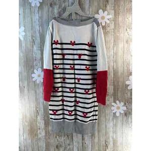 Gap Disney Kids Girls Sweater Dress M White Red Stripe Mickey Mouse Face Knit - Picture 1 of 6