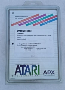 WORDGO ; Atari 400/800/LX/XE Disk w/Manual APX-20212 NOS - Plastic Cover - Picture 1 of 2