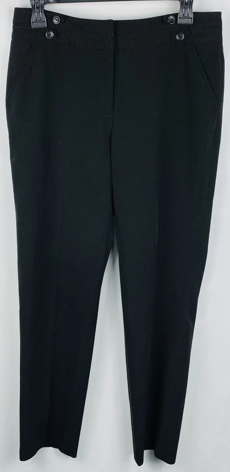 Larry Levine Pants Womens 6 (Fit 29x29) Black Stretch Mid Rise Zip Casual Dress - Image 1 of 4