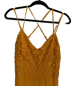 Damen Maurice’s Criss Cross Träger Senfgelb Kleid Empire Häkel Gr. XL - Bild 1 von 10