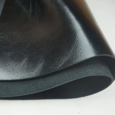 1.8-2mm Thick Black Oil Waxed Leather Pieces Cowhide Skin Sheets USA Ship - Image 1 of 4