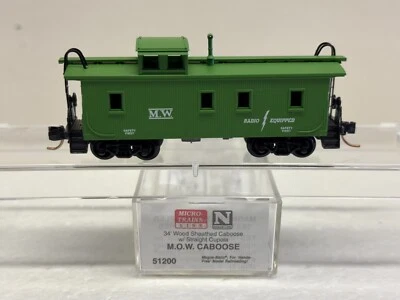 N Scale Micro Trains MTL 51200 Maintenance of Way Caboose - Green - Image 1 of 4