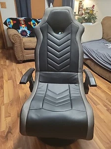 X Rocker Pedestal Gaming Chair with Armrest Bluetooth Audio Headrest Speakers - Picture 1 of 8