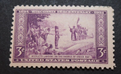 1934 US Scott #739- 3 Cent Jean Nicolet/WI - MLH/OG/VF   - Image 1 of 2