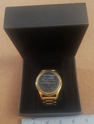 NEW & RARE Olio Model One Smartwatch 24K Gold Clad Gold Band Sapphire Crystal  - Image 1 of 4