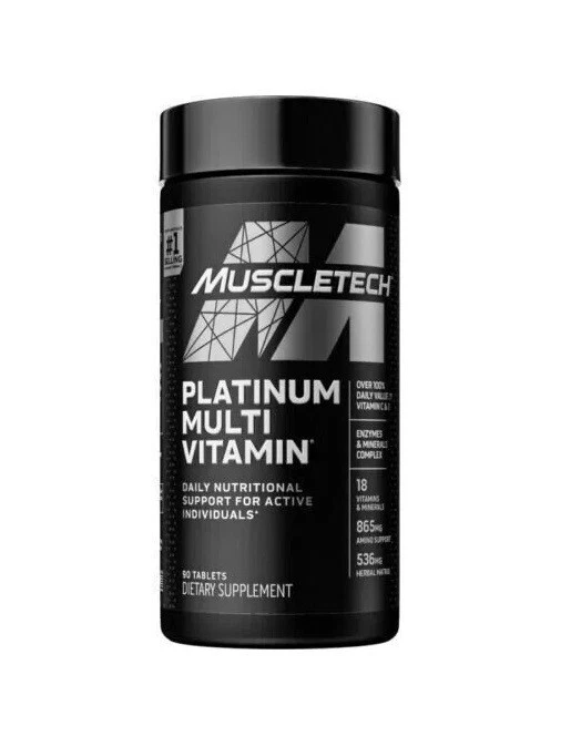 MuscleTech Essential Series Platinum Multi Vitamins 180 Caplets Multivitamins.