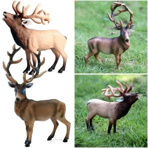 Toys Reindeer Figurine Lifelike Elk Model Simulation Wild Animal Zoo Scenes - Picture 1 of 8