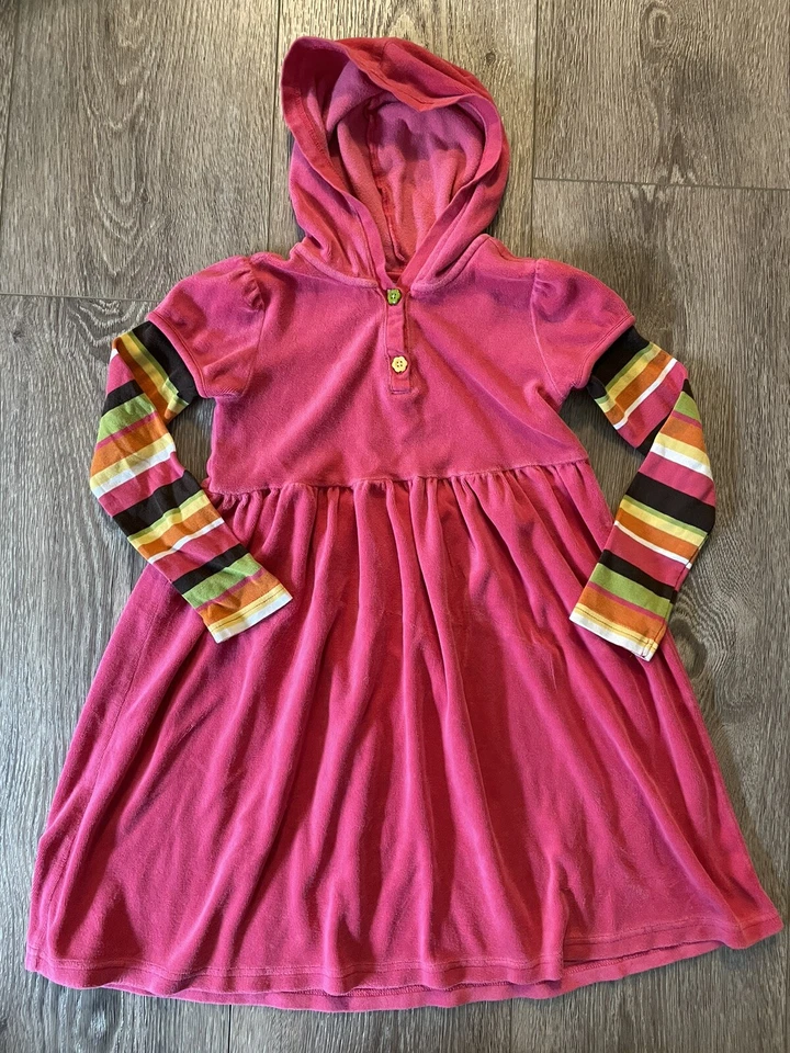 Gymboree Vintage Fall for Autumn Double Sleeve Velour Hoodie Dress Size 8 - Image 1 of 3