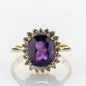 Ring aus 585er Gold mit Amethyst und Diamanten - Bild 1 von 5