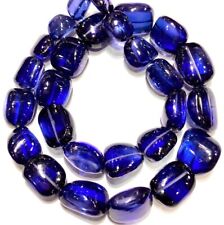 AAA+ Blue Sapphire Corundum Smooth Nuggets Bead Tanzania Sapphire Gemstone Beads