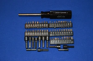 Craftsman NEW 63 PC Magnetic Handle Nut Driver Screw Bits 117 - Picture 1 of 1
