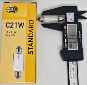 1x HELLA STANDARD C21W HALOGEN GLÜHLAMPE 12V 21W SV8.5-8 | 8GM 002 091-181 - Bild 1 von 3
